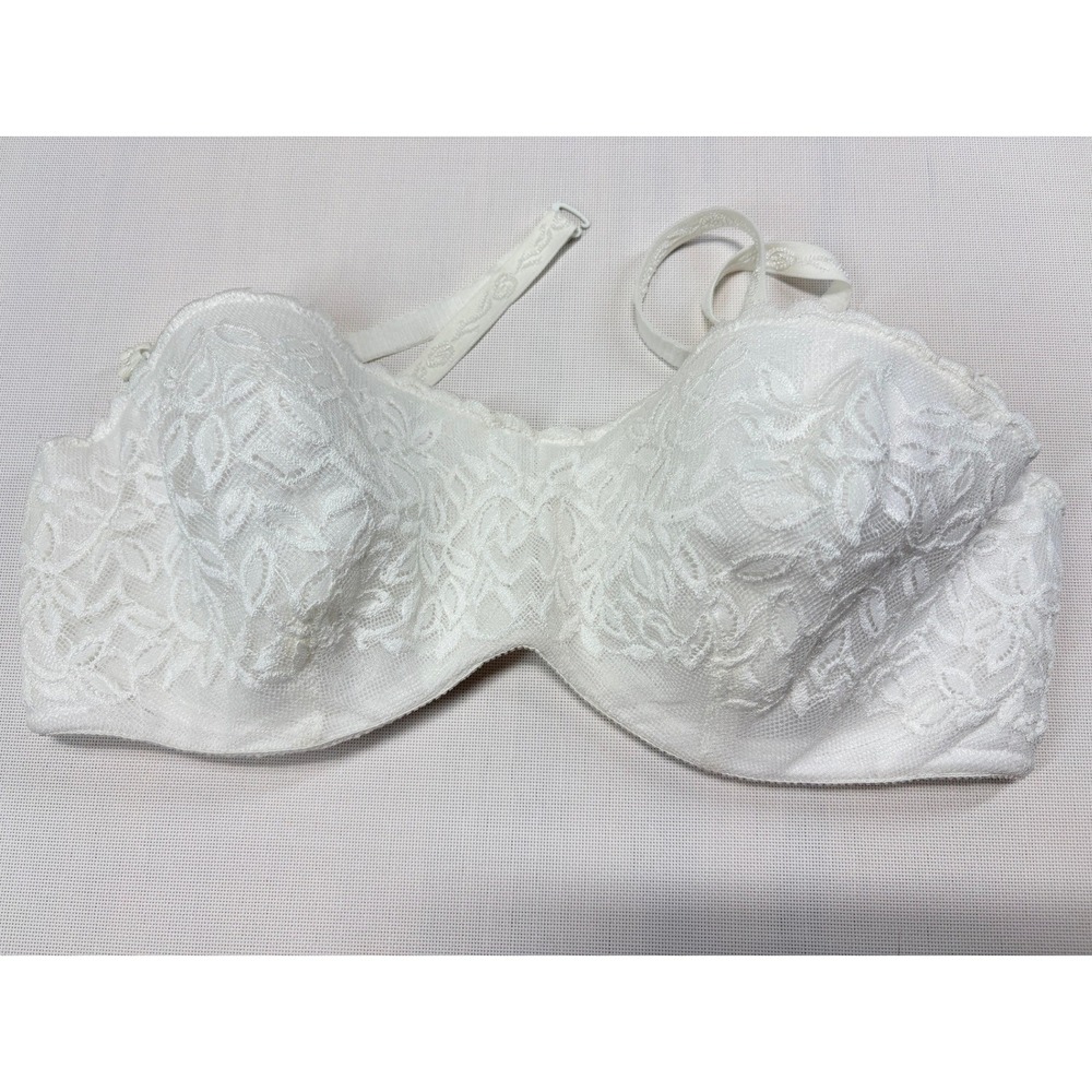Wonderbra White Lace Bra‎ 38C Underwire Sheer Feminine Lingerie